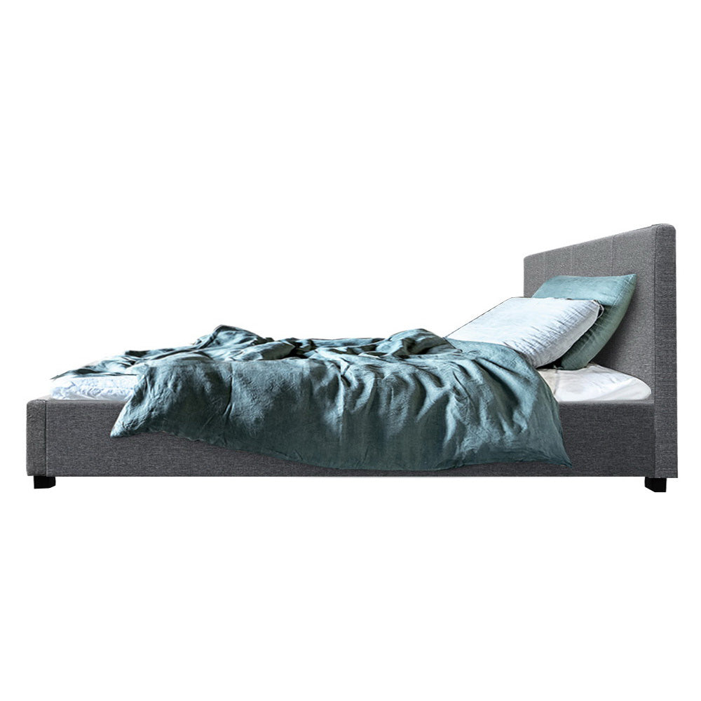 Bed Frame Fabric - Grey King Single