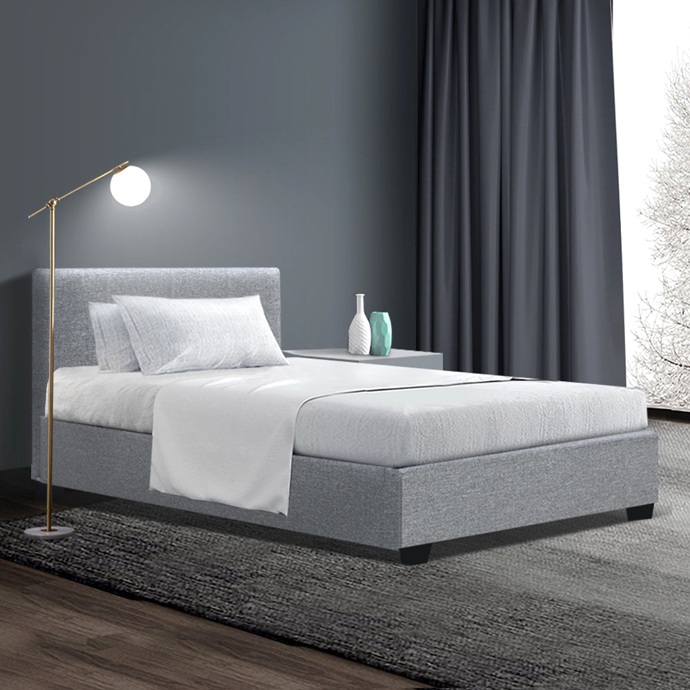 Bed Frame Fabric - Grey King Single
