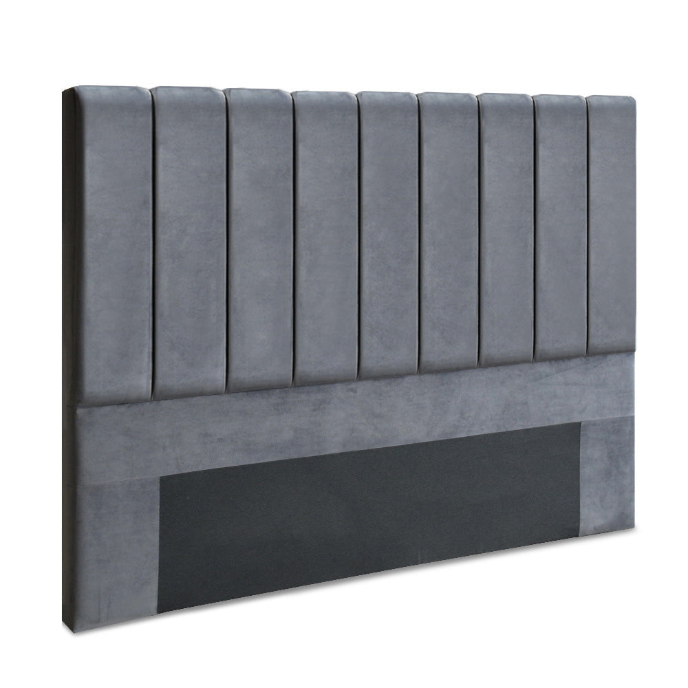 Bed Head Headboard King Size Bedhead Velvet Grey