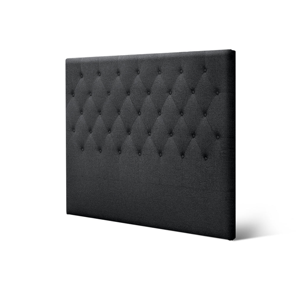 Double Size Bed Head Headboard Bedhead Fabric Frame Base Charcoal