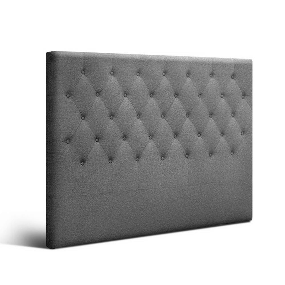 Bed Head Headboard Queen Bedhead Fabric Frame Base Grey