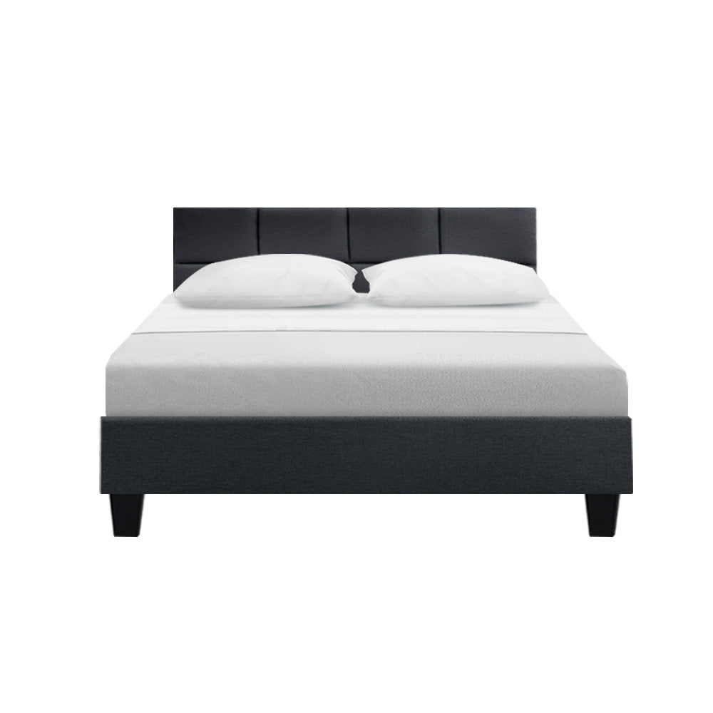 Bed Frame Double Size Charcoal Fabric