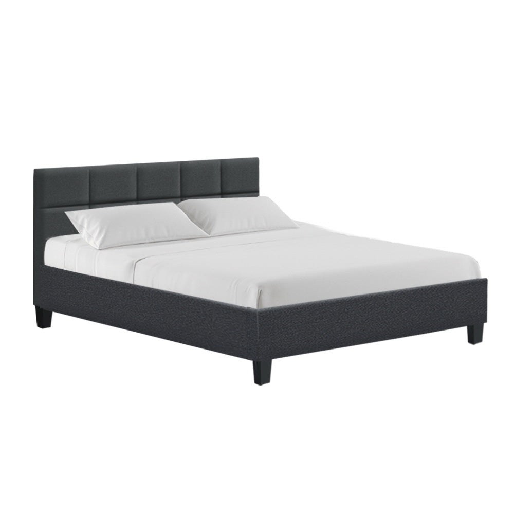 Bed Frame Queen Size Charcoal Fabric