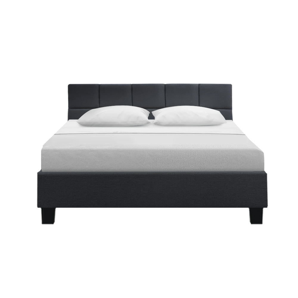 Bed Frame Queen Size Charcoal Fabric