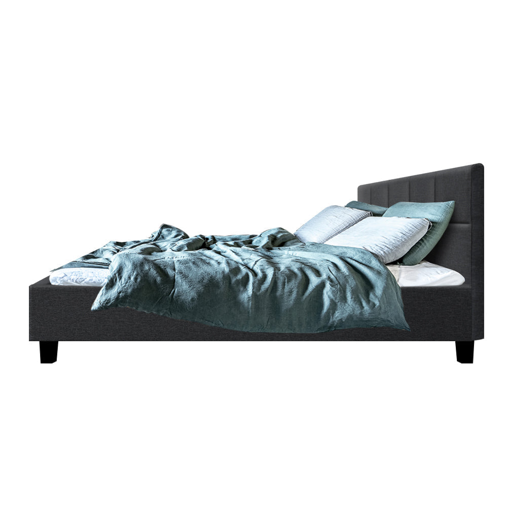 Bed Frame Queen Size Charcoal Fabric