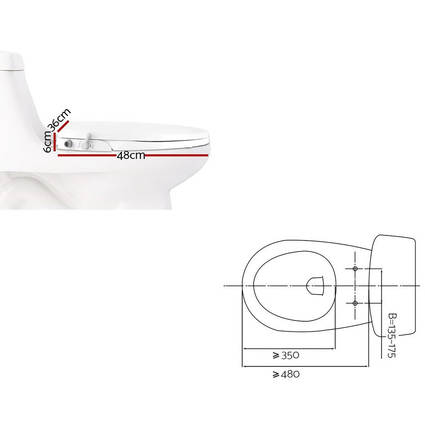Non Electric Bidet Toilet Seat - White