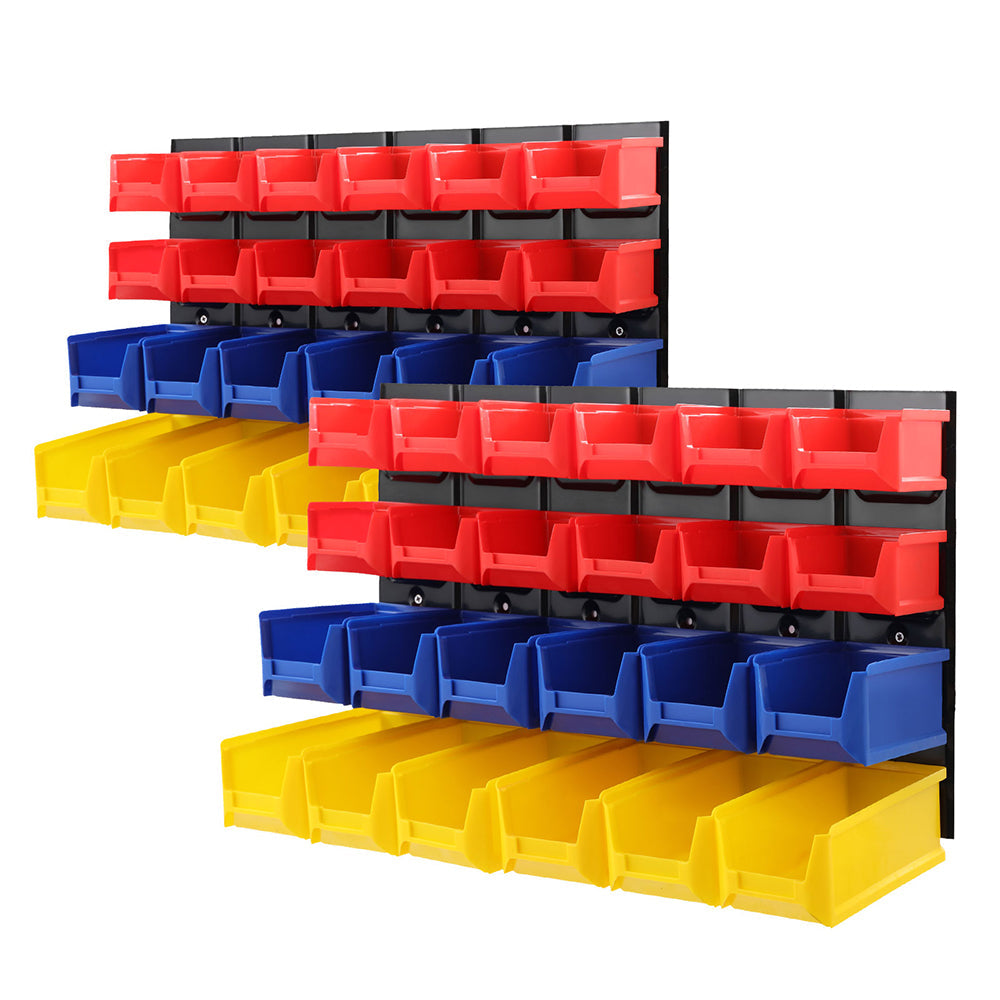 Wall Mounted Rack Tools Steel Garage Board - 48 Storage Bins