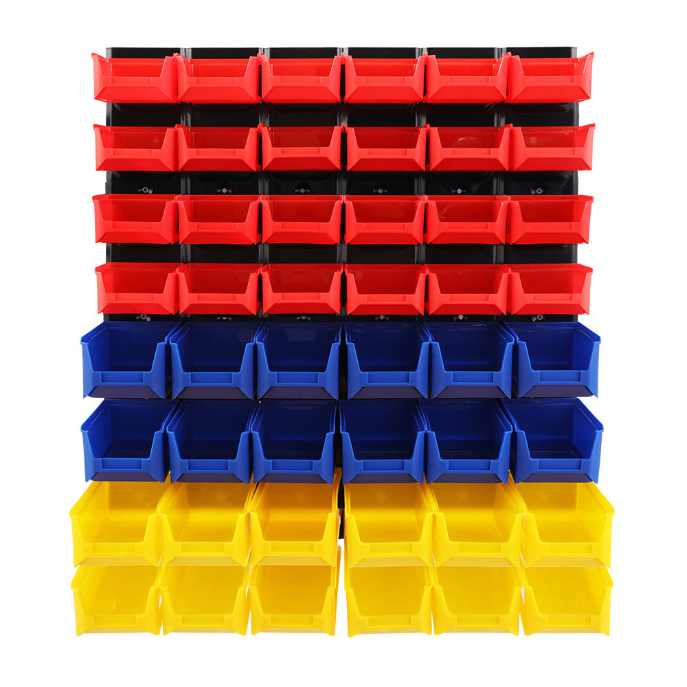 Wall Mounted Rack Tools Steel Garage Board - 48 Storage Bins