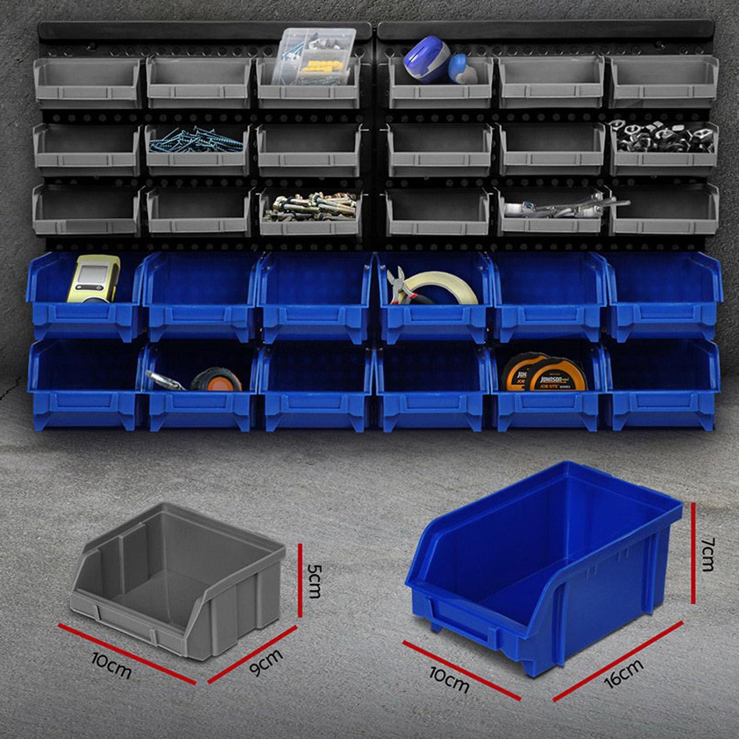 30 Bin Wall Mounted Rack Storage Organiser