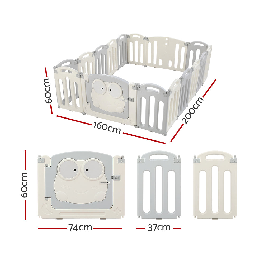 Baby Playpen Foldable Toddler Fence Safety Play Centre - 16 Panels