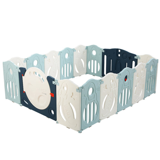 Baby Playpen Foldable Toddler Fence Safety Play Barrier - 16 Panels