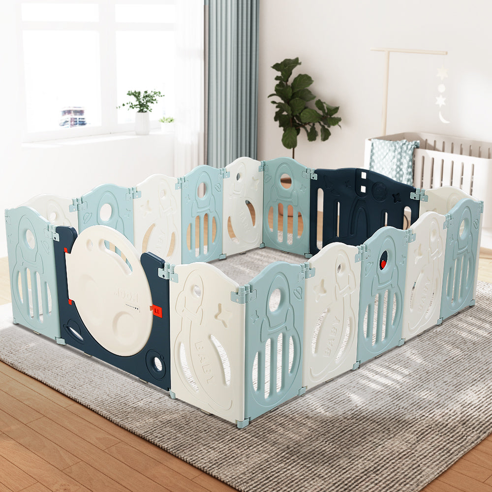 Baby Playpen Foldable Toddler Fence Safety Play Barrier - 16 Panels