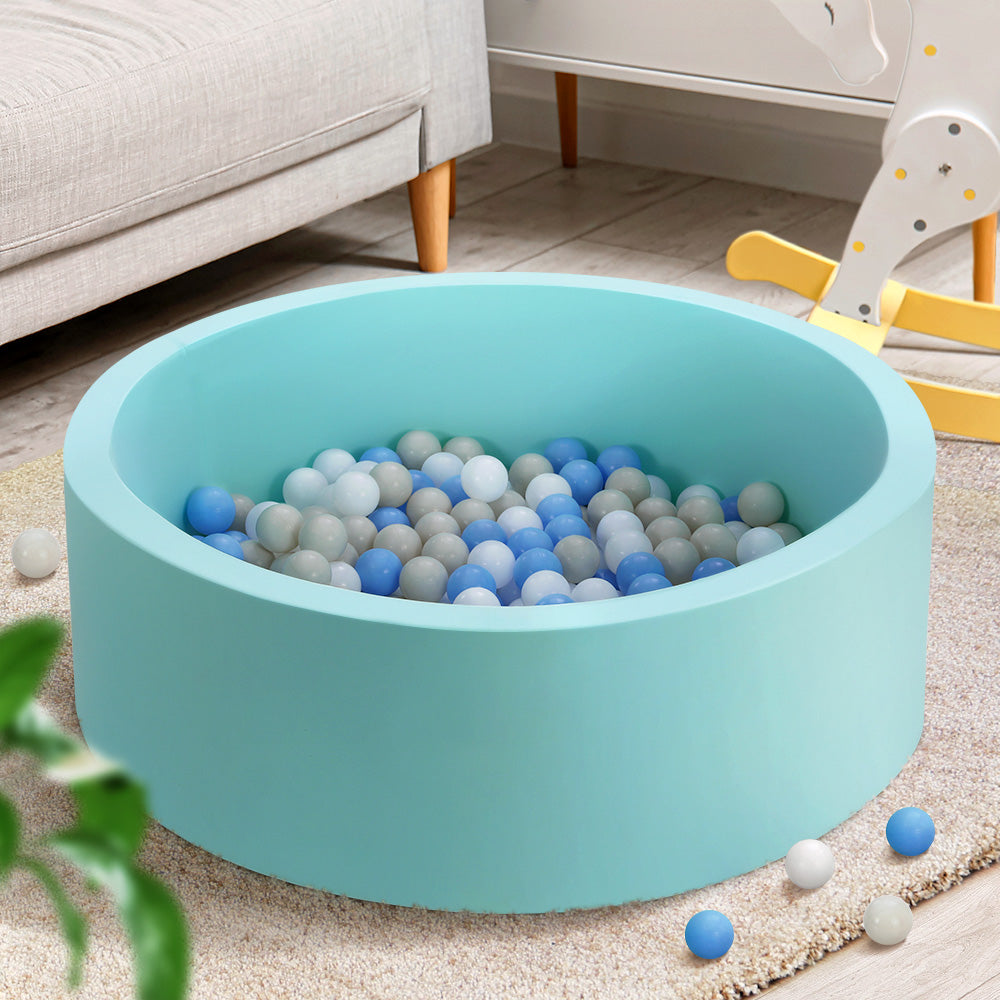 Kids Ocean Foam Ball Pit with Toy Balls Play Pool 90x30cm - Blue