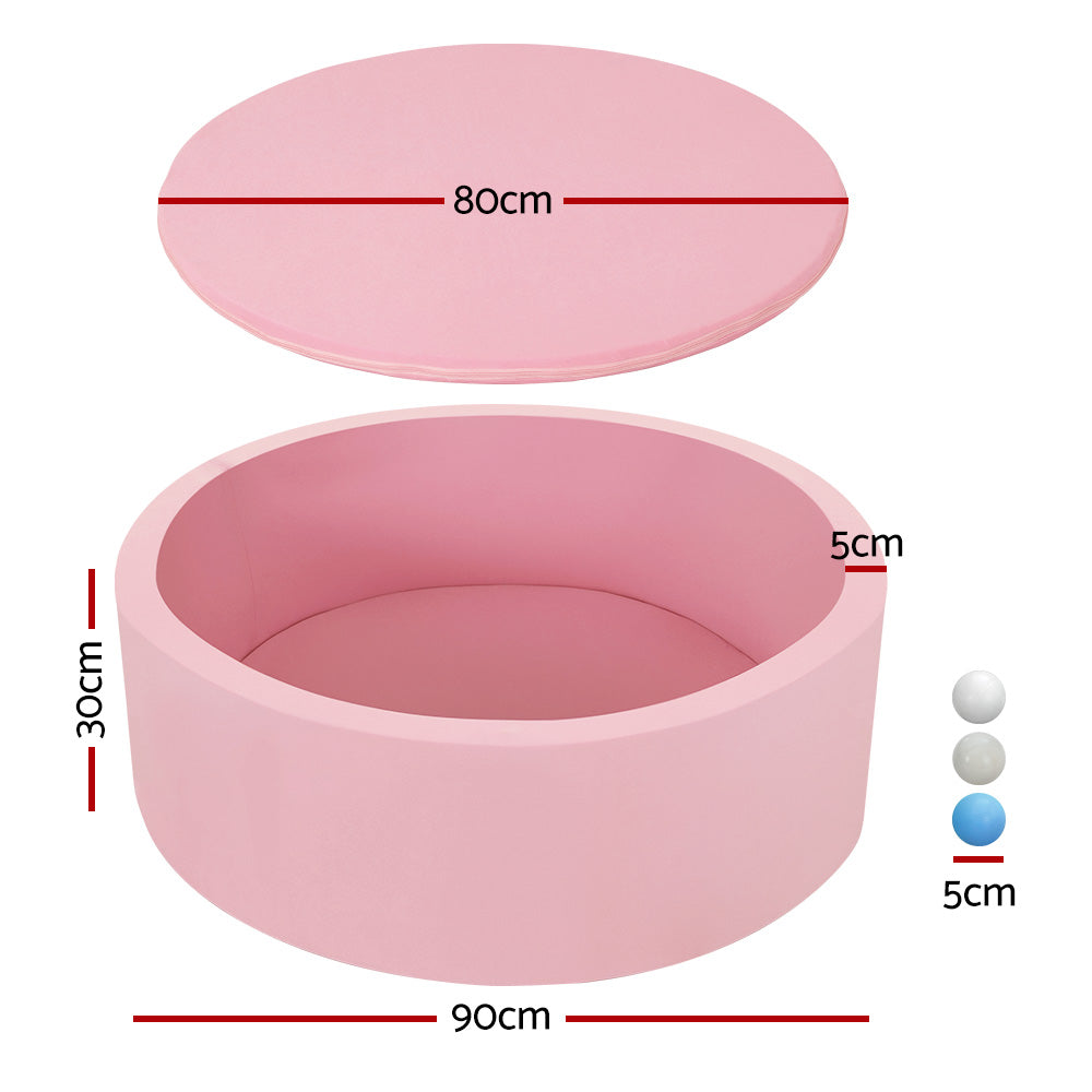Kids Ocean Foam Ball Pit with Toy Balls Play Pool 90x30cm - Pink