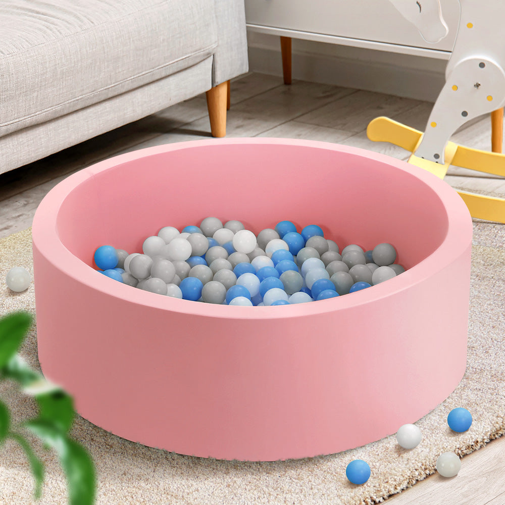 Kids Ocean Foam Ball Pit with Toy Balls Play Pool 90x30cm - Pink