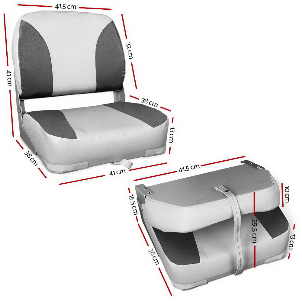 All Weather Swivel Folding Boat Seat Set of 2 - Grey