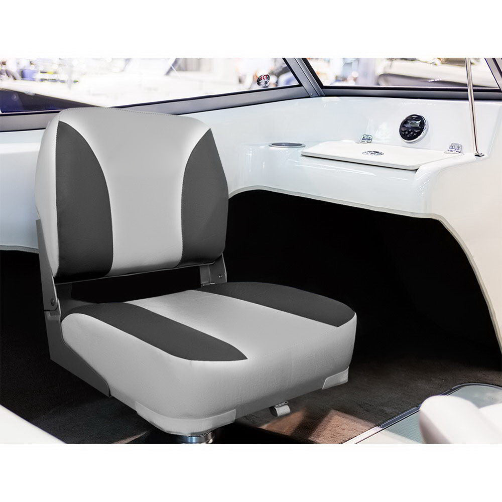 All Weather Swivel Folding Boat Seat Set of 2 - Grey