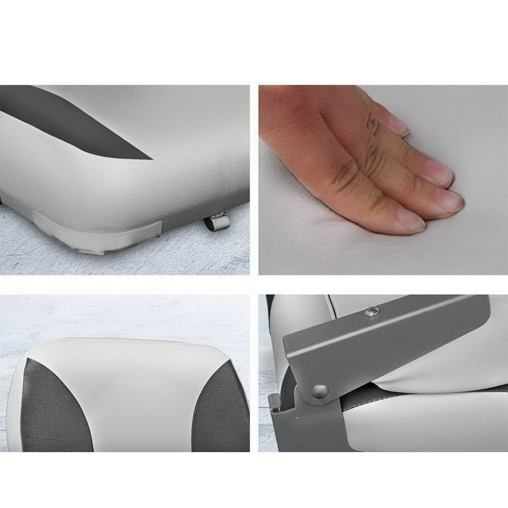 All Weather Swivel Folding Boat Seat Set of 2 - Grey
