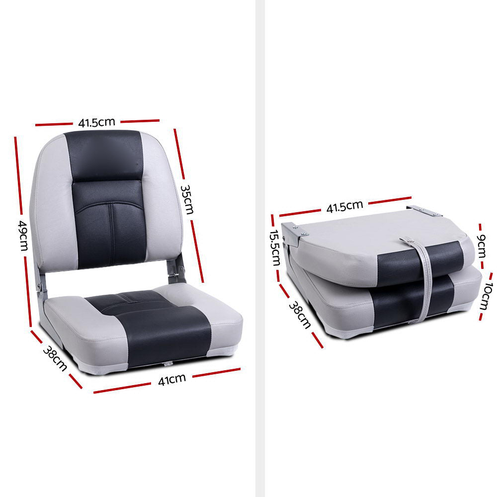 All Weather Swivel Folding Boat Seat Charcoal and Grey - Set of 2