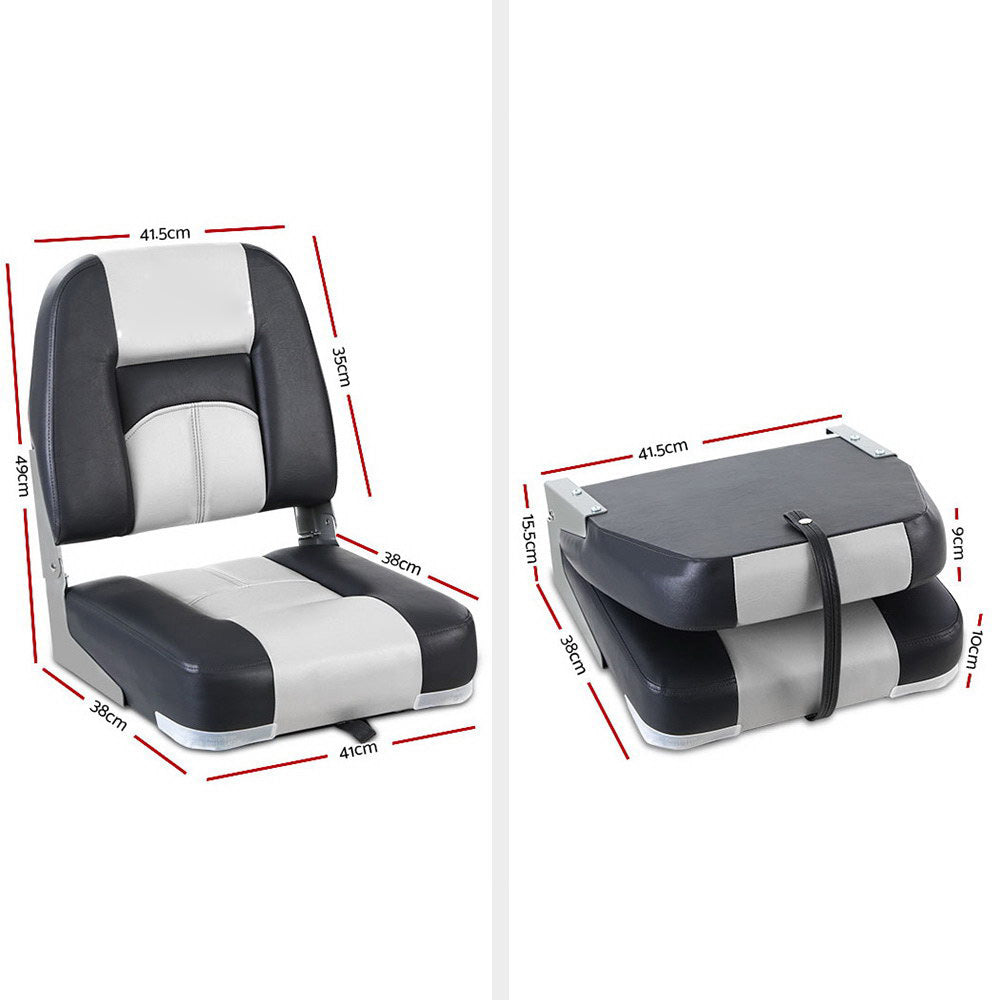 All Weather Swivel Folding Boat Seat 2x - Grey