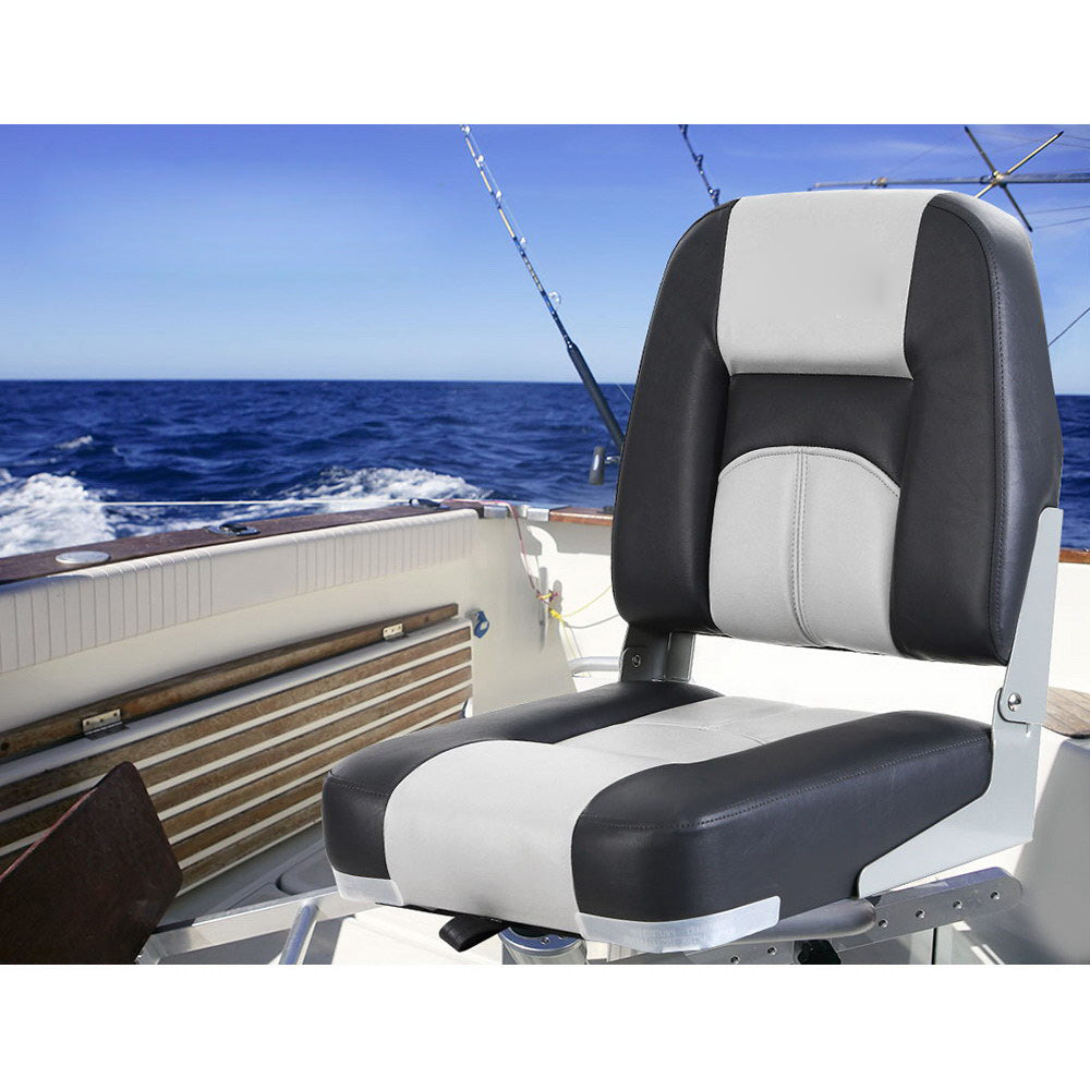 All Weather Swivel Folding Boat Seat 2x - Grey