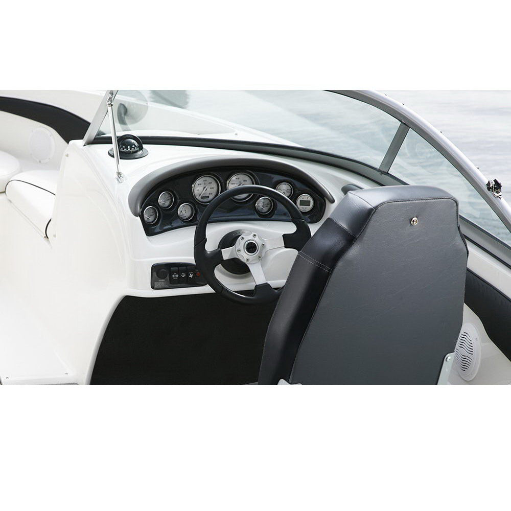 All Weather Swivel Folding Boat Seat Set of 2 - Grey and Black