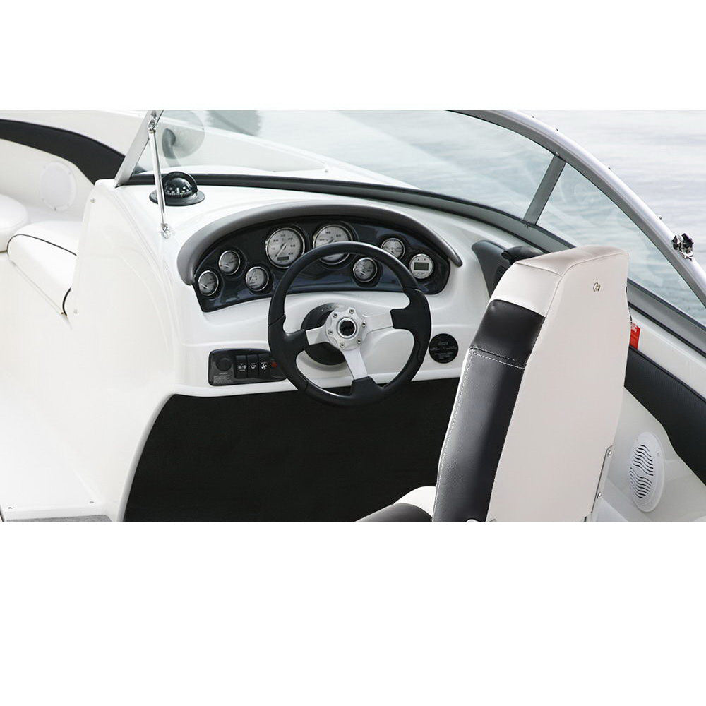 Weatherproof Folding Swivel Boat Seat Grey and Black - Set of 2