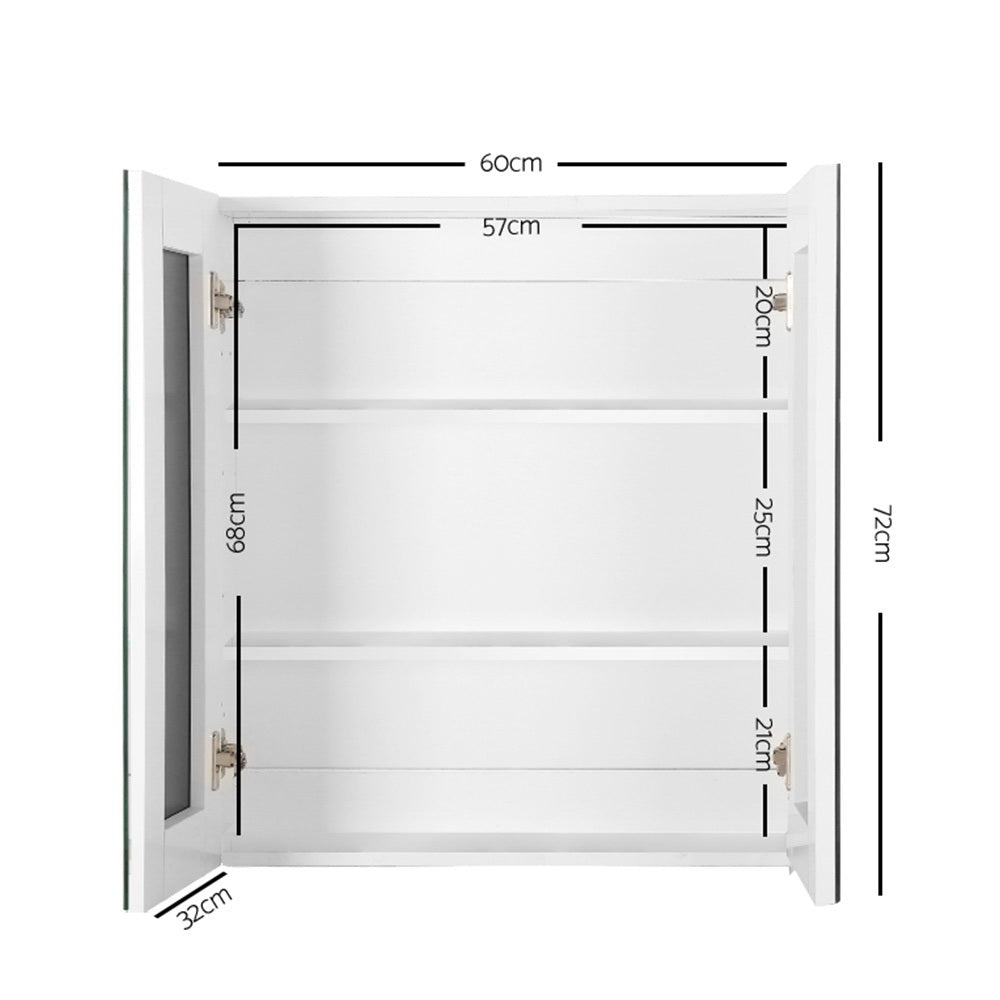 Bathroom Vanity Mirror with Storage Cabinet - White