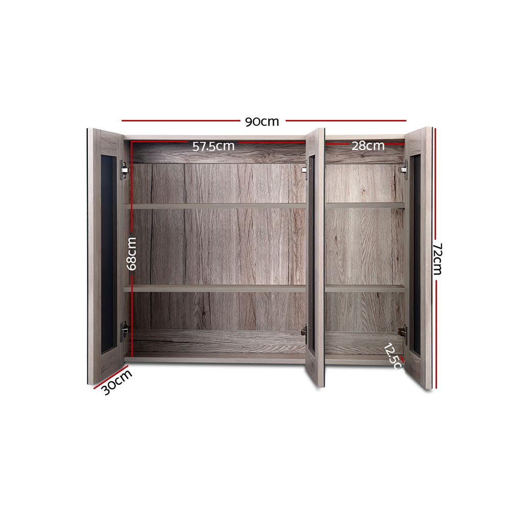 Bathroom Mirror Cabinet 900mm x720mm - Natural