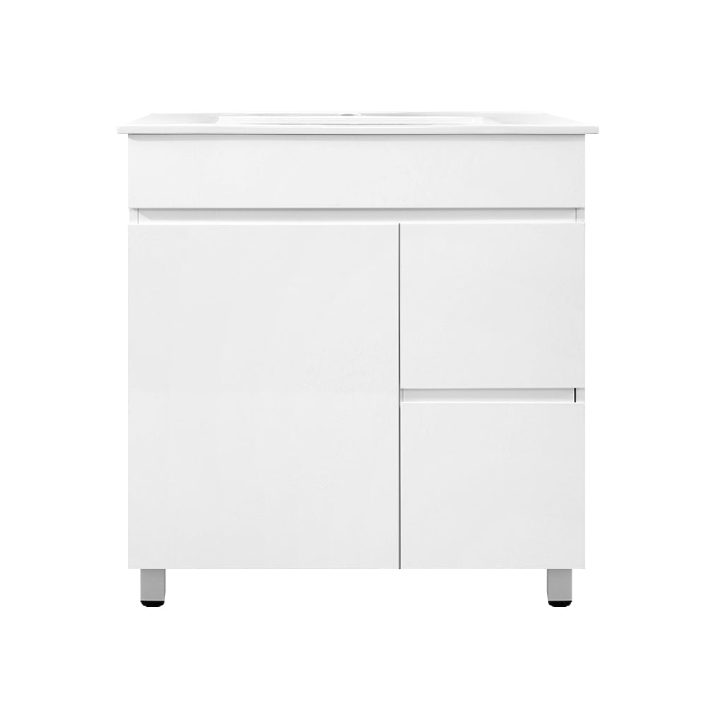 750mm Bathroom Vanity Cabinet Unit Wash Basin Sink Storage Freestanding White