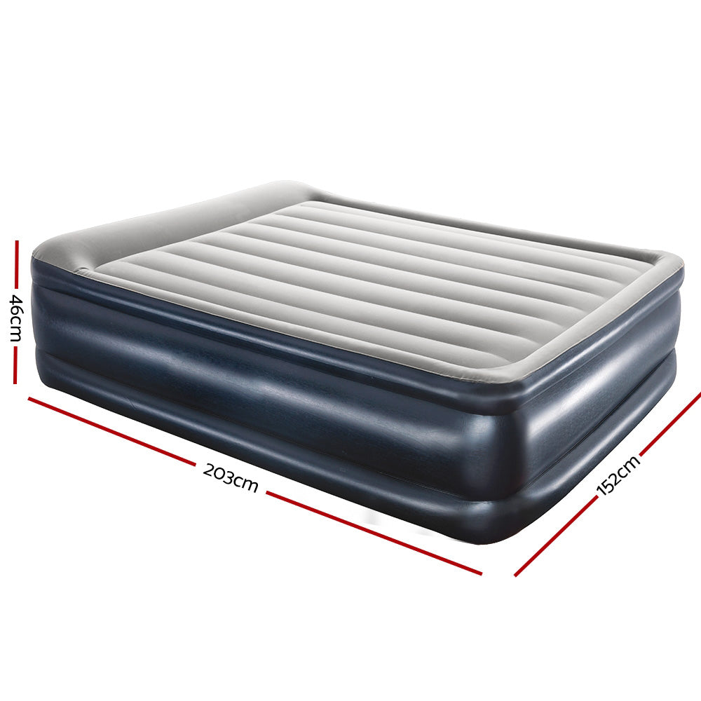 Inflatable Built in Pump Queen Air Bed Sleeping Mattress - 203x152x46cm