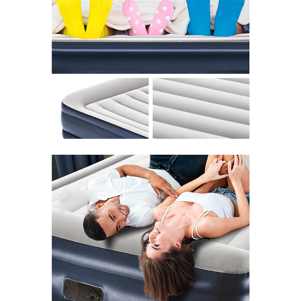Inflatable Built in Pump Queen Air Bed Sleeping Mattress - 203x152x46cm