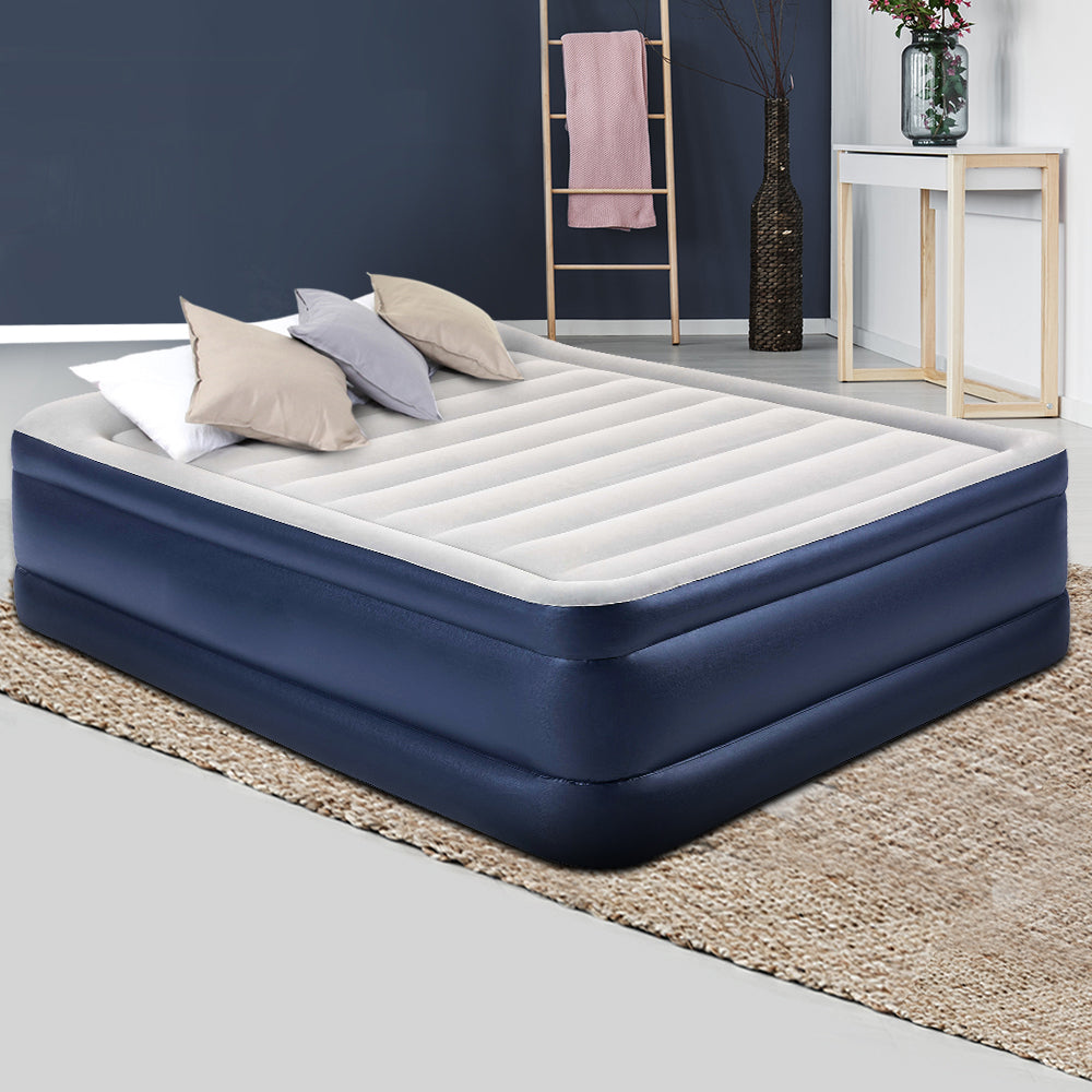 Inflatable Built in Pump Queen Air Bed Sleeping Mattress - 203x152x61cm