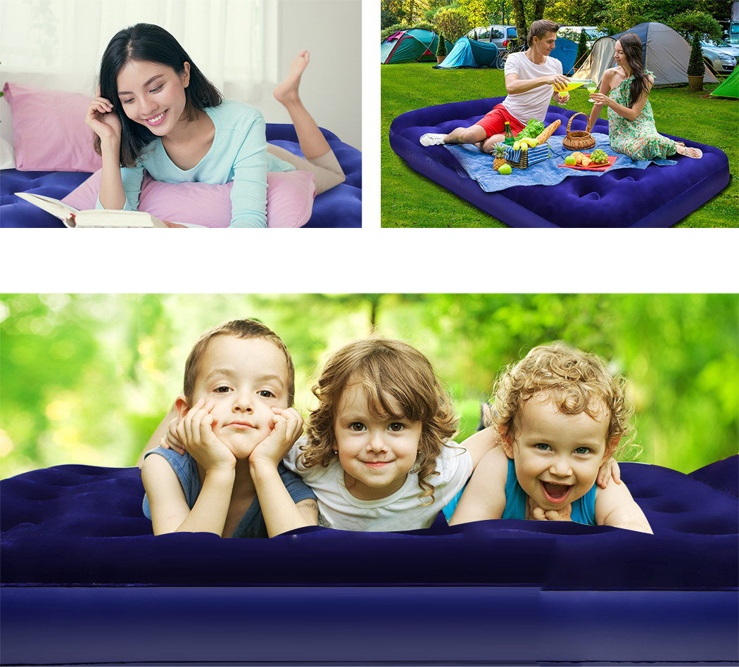 Single Size Inflatable Air Matress - Navy Blue