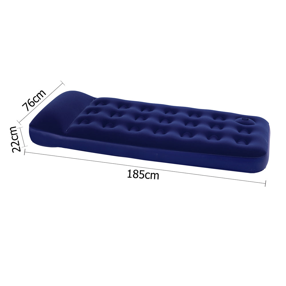Single Size Inflatable Air Matress - Navy Blue