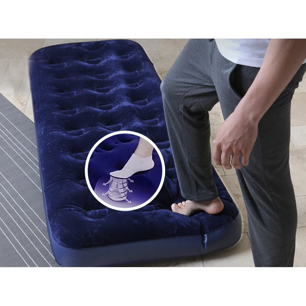 Single Size Inflatable Air Matress - Navy Blue
