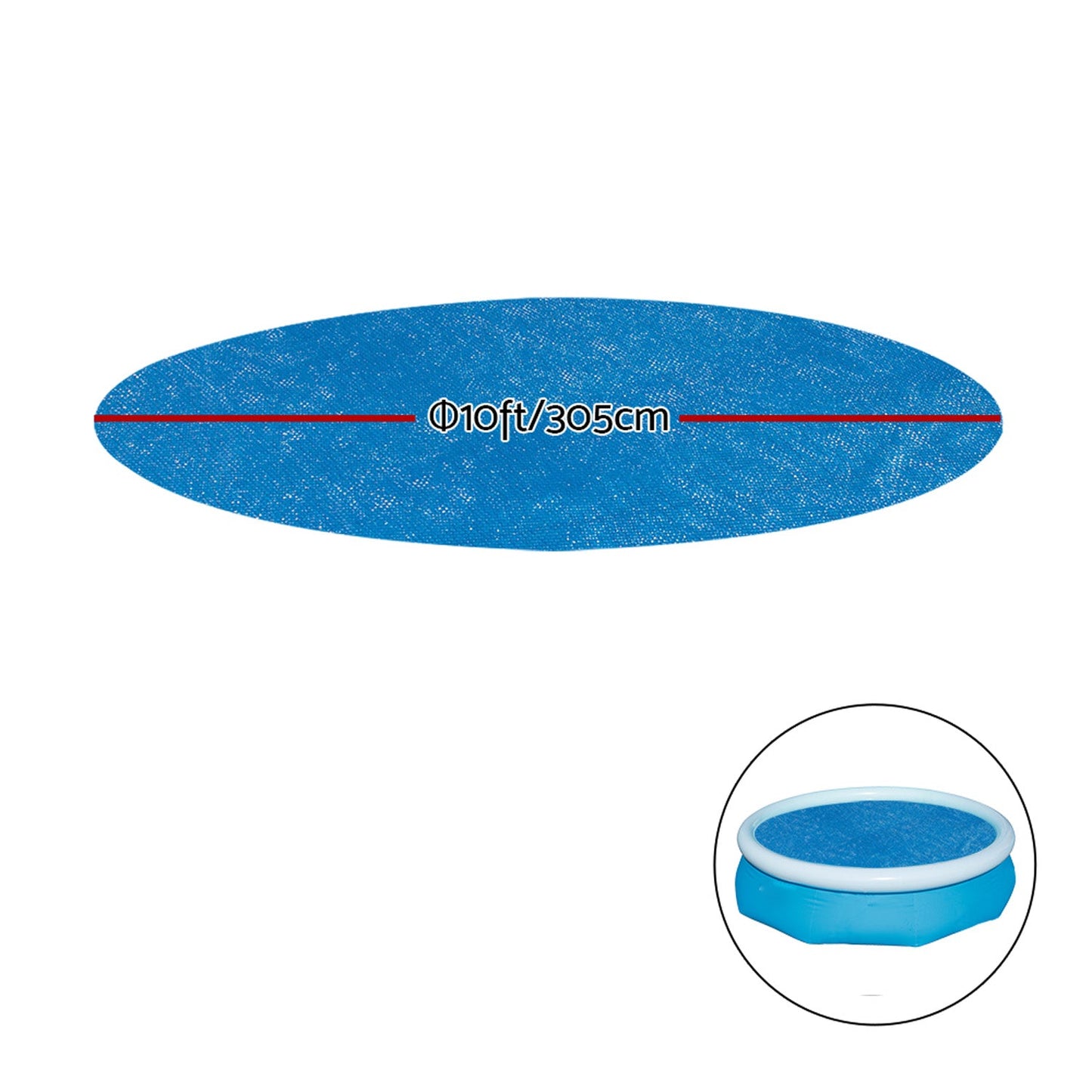 Solar Pool Cover Blanket for Swimming Pool Round Pool - 10ft 305cm