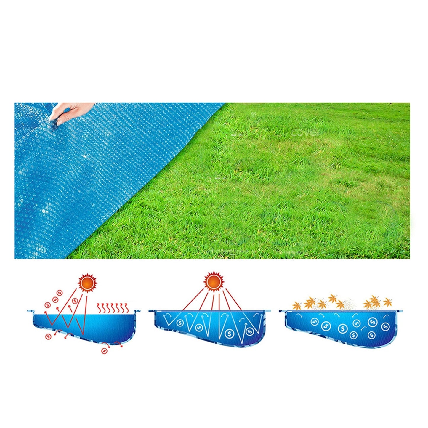Solar Pool Cover Blanket for Swimming Pool Round Pool - 10ft 305cm