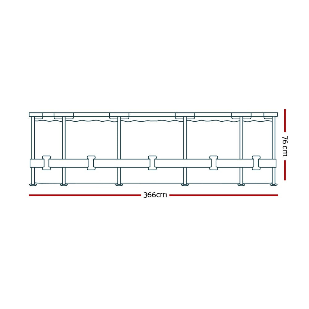 Swimming Pool Above Ground Pools Filter Pump 3.66M Power Steel Frame