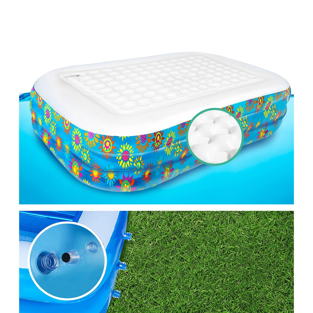 Inflatable Outdoor Rectangular Family Swimming Pool - 1161L