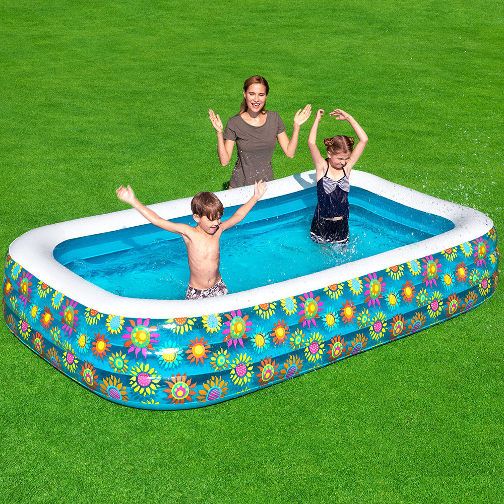 Inflatable Outdoor Rectangular Family Swimming Pool - 1161L