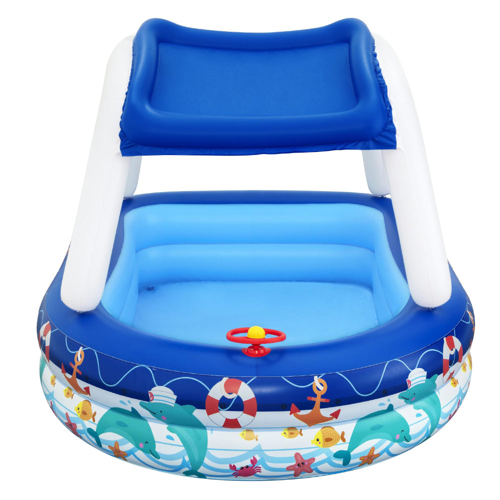 Kids Inflatable With Canopy Outdoor Swimming Pool - 282L