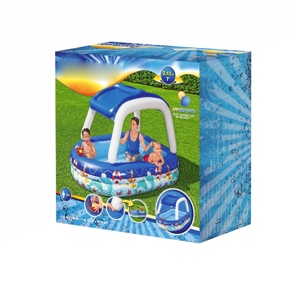 Kids Inflatable With Canopy Outdoor Swimming Pool - 282L