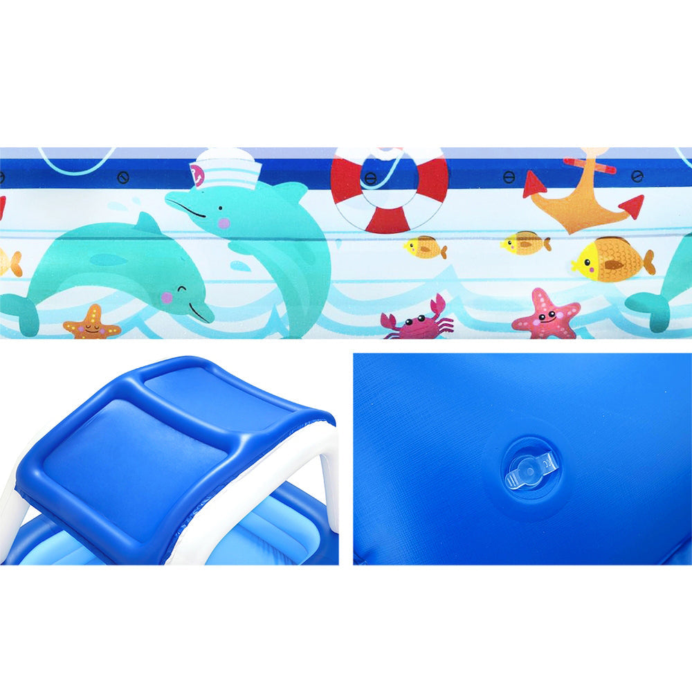 Kids Inflatable With Canopy Outdoor Swimming Pool - 282L