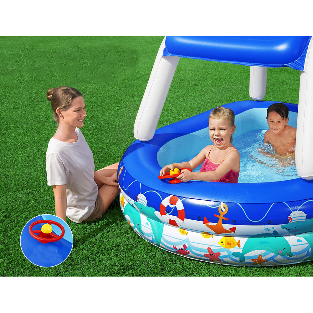 Kids Inflatable With Canopy Outdoor Swimming Pool - 282L