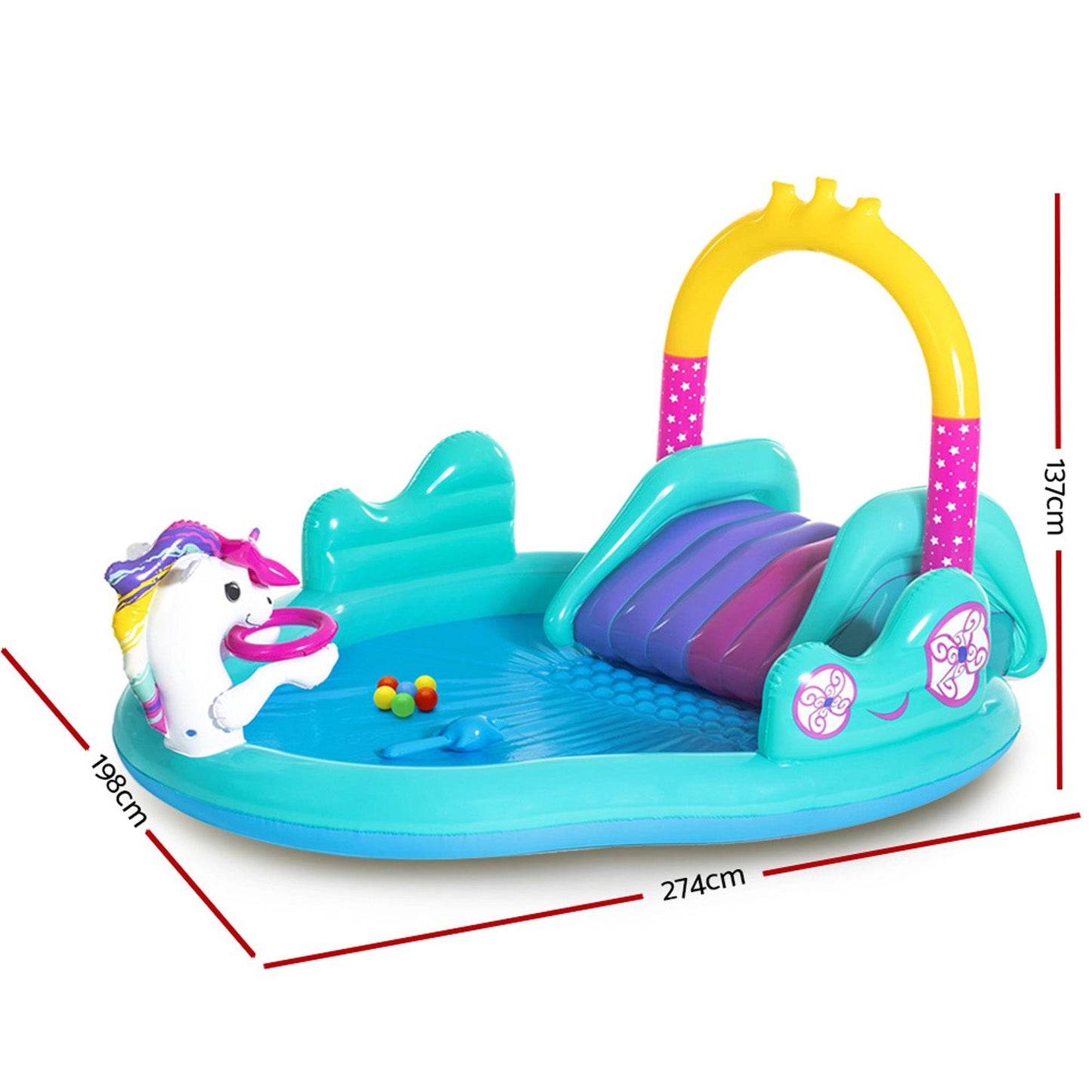 Kids Inflatable Unicorn Slide Play Pool