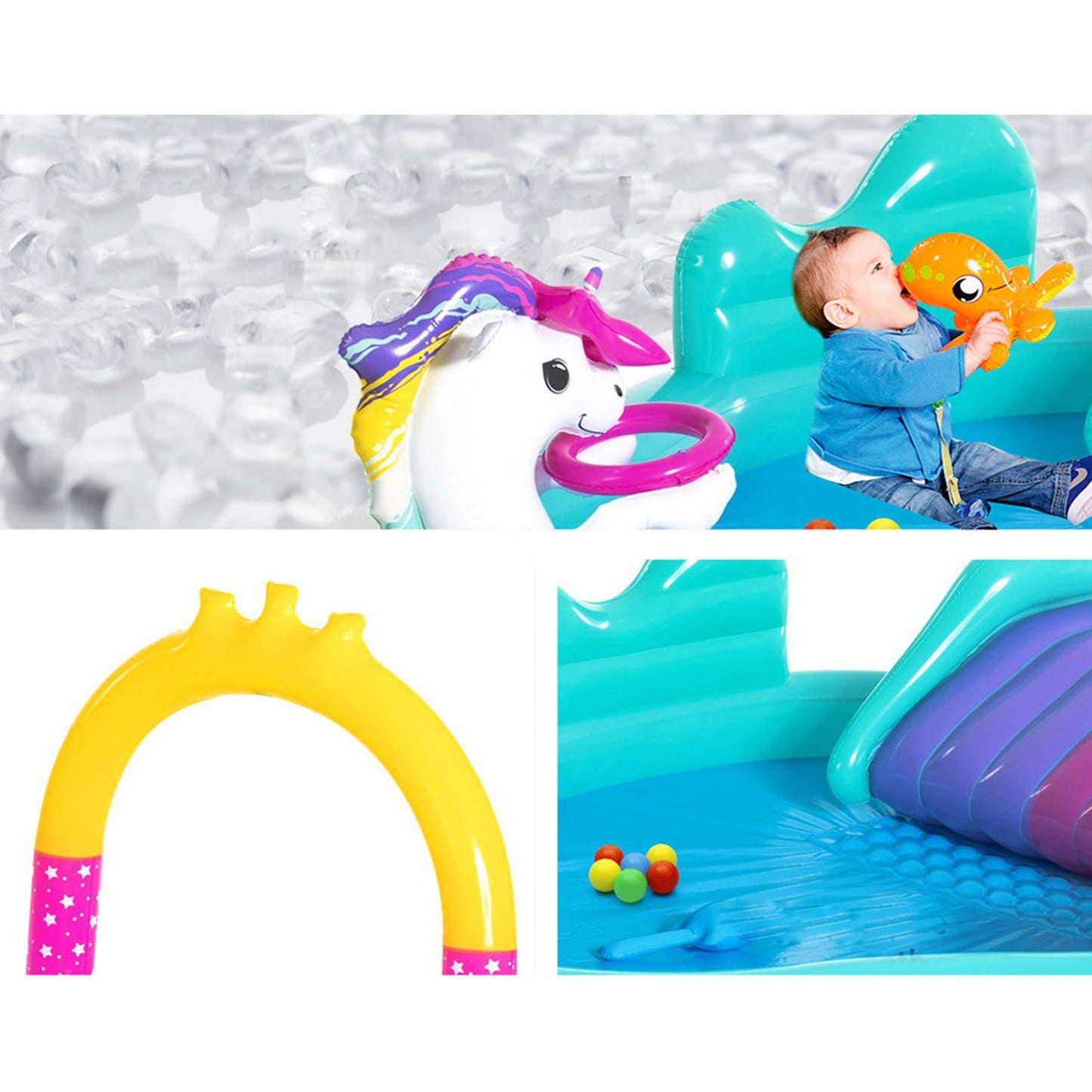 Kids Inflatable Unicorn Slide Play Pool