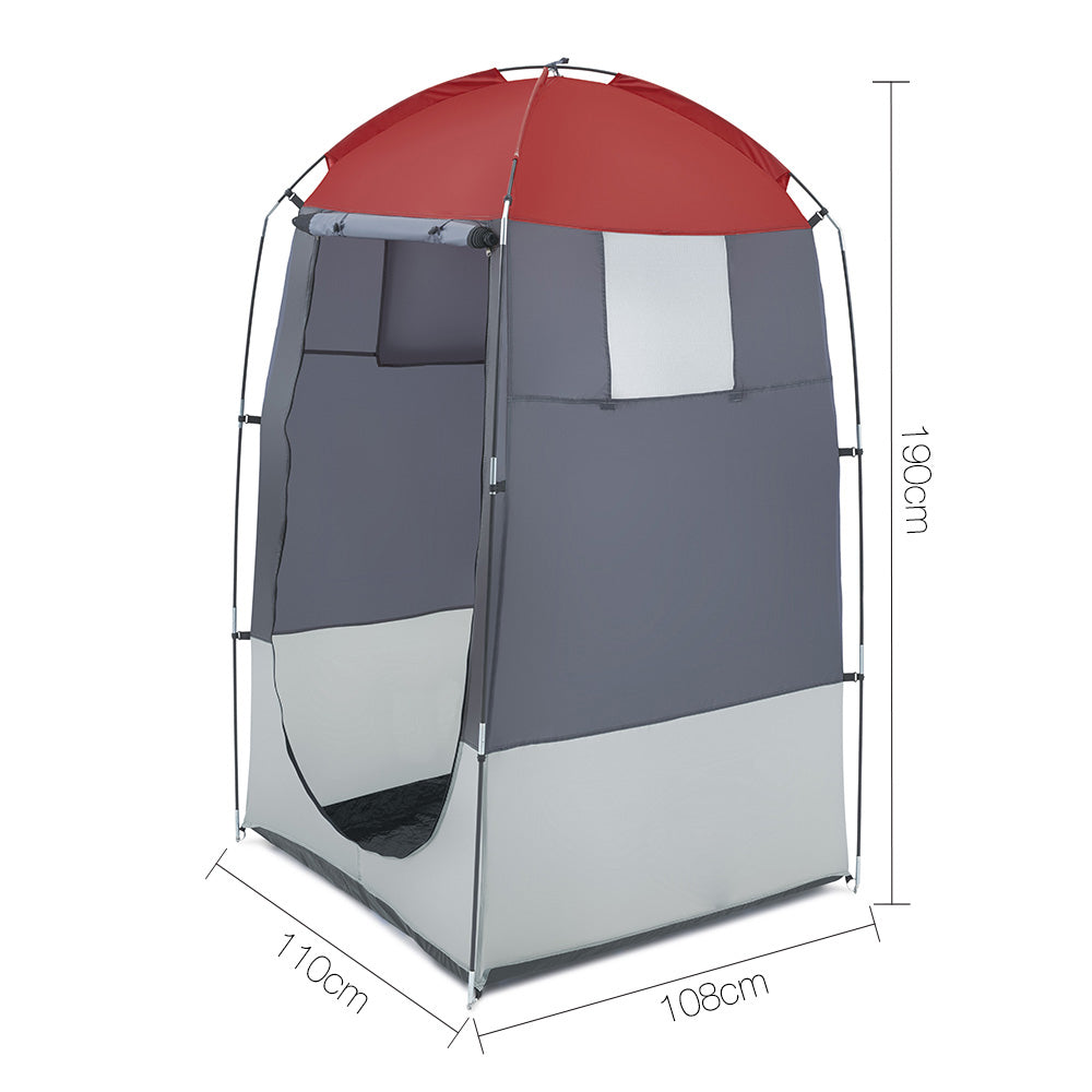 Portable Outdoor Camping Change Room - Grey and Red