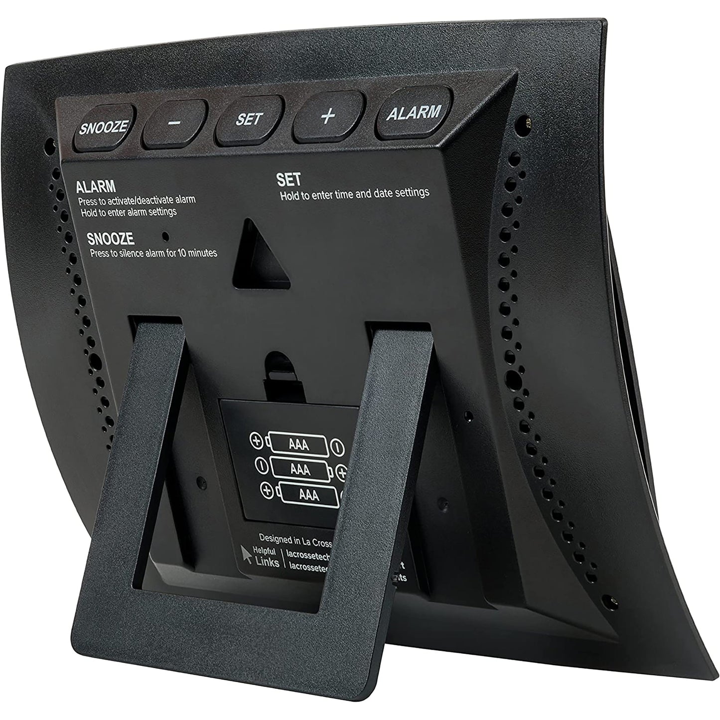 LCD Large Display Digital Wall Clock with Temperature and Calendar - Black