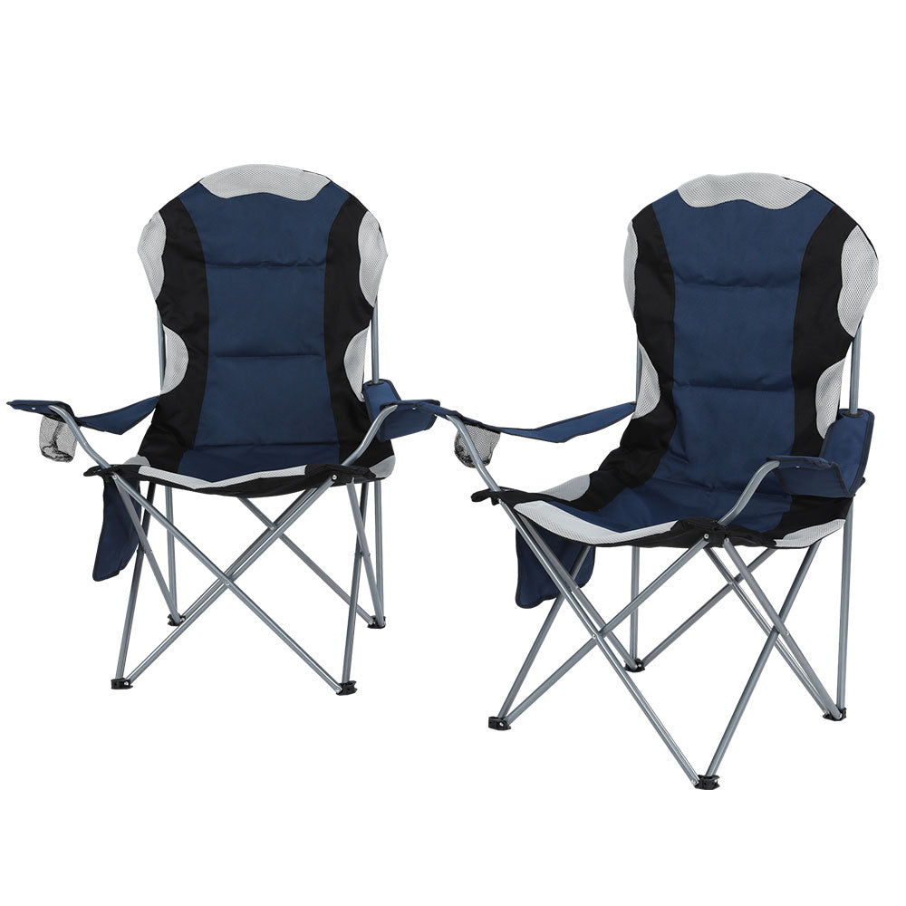 Camping Folding Arm Chair Portable Camping Garden Fishing - 2x